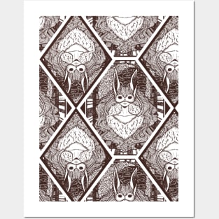 Moon Bunny Seamless Surface Pattern Posters and Art